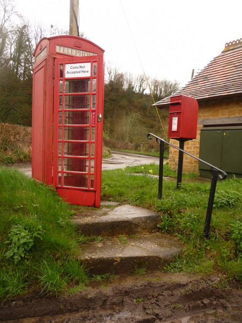 West Milton: postbox № DT6 4 and phone
