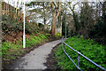 Beddington:  Raised footpath alongside Croydon Road