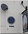 Blue plaque recording birthplace of W H Davies, Portland Street, Newport