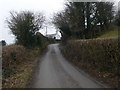 Hill west of Llanddoged, with Pen Bryn Doged farm at the top