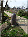 Bollard on the edge of Riverside Walk