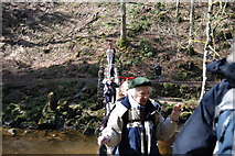 NY7963 : How many members of one walking group can you get on one suspension bridge? by hayley green