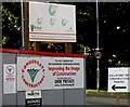 Signs by the site of the new Catmose College