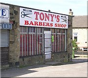 SE1731 : Tony's Barbers Shop - Wakefield Road by Betty Longbottom