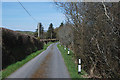 Minor road heading north towards Brynda farm