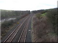 NY0637 : Railway, from the bridge near Dearham by John Lord