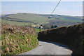 Minor road descending into Cnwch Coch