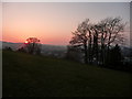 Tiverton : Red Sunset, Grassy Field & Tiverton Scenery