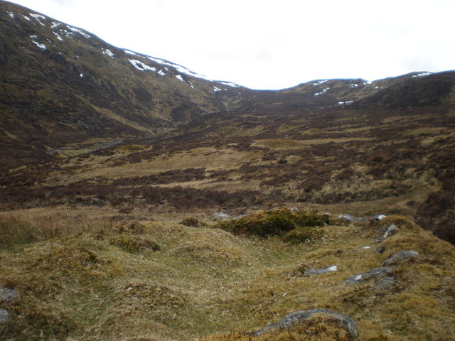 Remains of Shieling on upper Glen Brein's western slopes