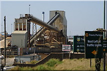 TQ2504 : Conveyor at Aggregates Depot, Portslade, Sussex by Peter Trimming