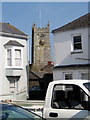 St Just church tower from the Lands End Road