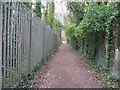 Fenced in footpath