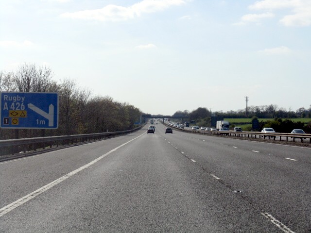 M6 Motorway - 1 mile to Junction 1 © K. Whatley cc-by-sa/2.0 ...