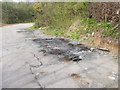 Traces left by a burnt-out car, Gilbert Lane, near St Andrews Major