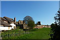 Kenilworth castle from nearby footpath and cottage