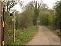 Footpath on an access road to Clowes Farm