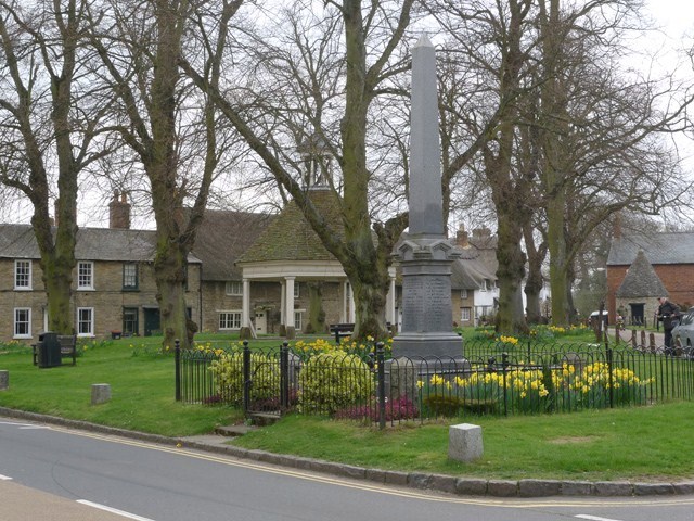 The War Memorial and the Market Place, Harrold