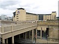 NZ2563 : Hilton Hotel, Gateshead and south end of High Level Bridge by Andrew Curtis