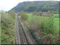 The railway line for Blaenau Ffestiniog