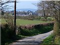 Bend in the road and the first view of St Cawrdaf