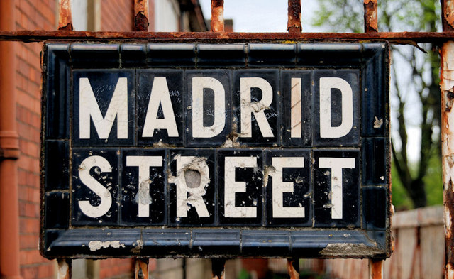 Madrid Street sign, Belfast