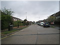 Looking back to a roundabout in Hurstfield