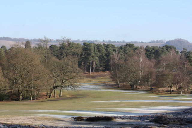 View looking up to the 4th tee - Reigate Heath golf course