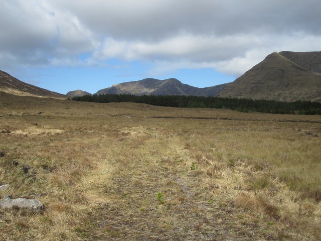Turf Cutters' track, looking towards Mweel Rea Mountains