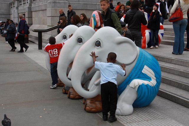 Elephants in Trafalgar Square