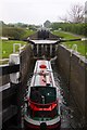 ST9761 : Barge in a lock at Caen Hill by Steve Daniels