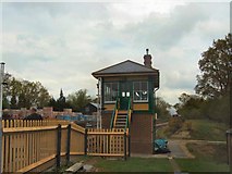 TQ3635 : Signal Box at Kingscote Station by Paul Gillett