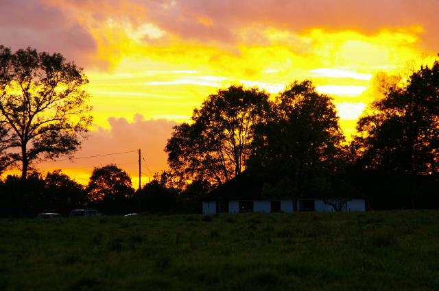 Sunset behind Roundwyck Farm Bungalow