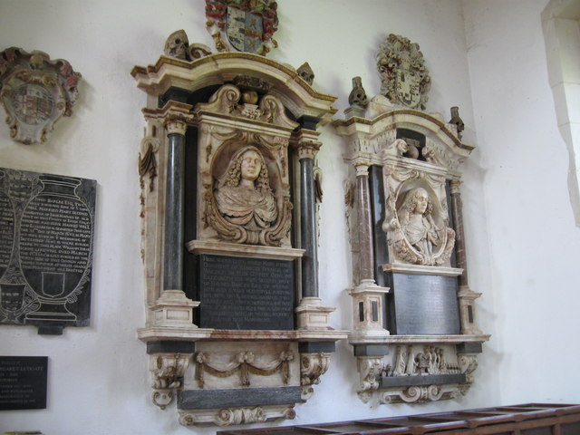 Memorials  to  Margaret  and  Mary  Barley, Clavering parish church.