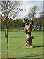 SP0980 : Tree Statue, Chinn Brook by Michael Westley