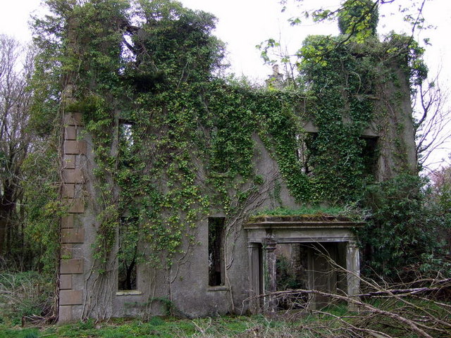 Ruined mansion, Llanstinan, front view