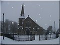 Kirkmuirhill Church of Scotland in the snow