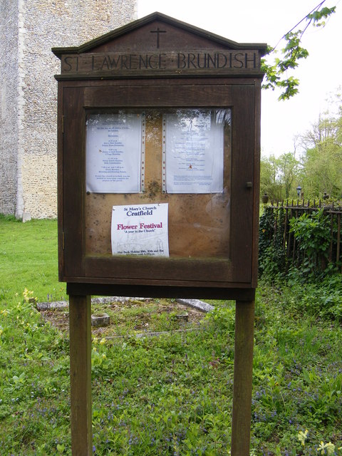 Notice Board of St.Lawrence Church, Brundish