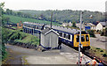 Calstock Station, with train