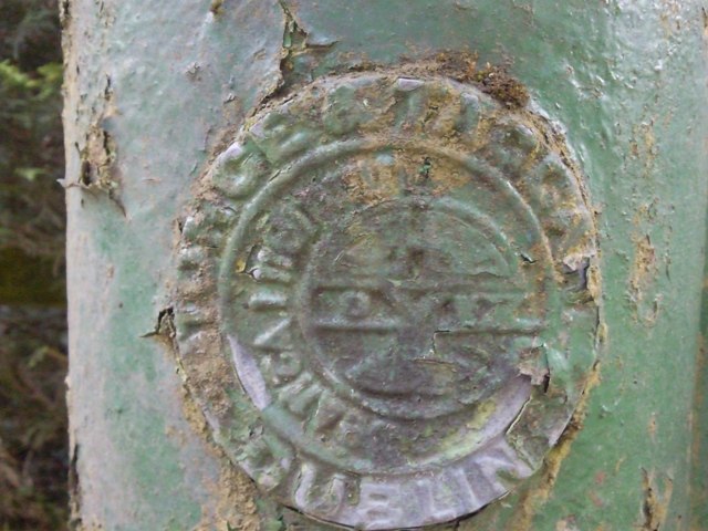 Manufacturer's Plaque on water pump, Belpere, Co Meath