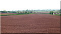 Ploughed fields on the outskirts of Cross, Somerset