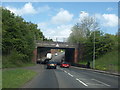 Railway bridge over the A71 at Crookedholm