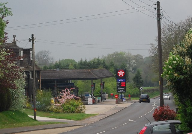 Filling station on the A281, north of Manning's Heath