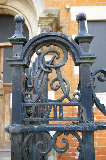 Railings incorporating Edward VII monogram, Ashdown Road, Kingston-upon-Thames