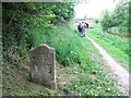 Stone milepost on Macclesfield Canal