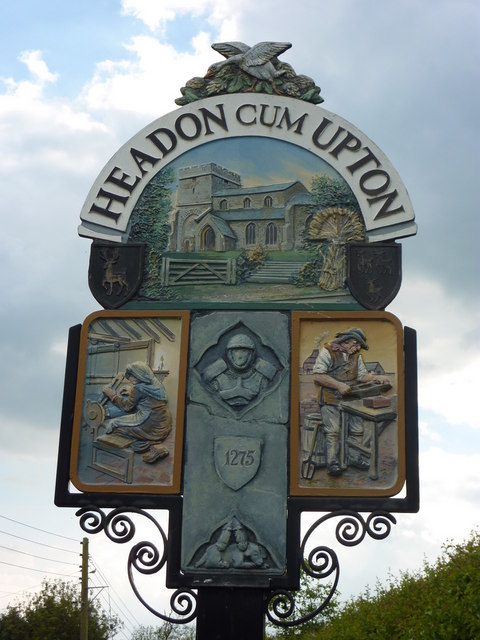 Village sign in Headon
