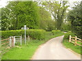 Footpath junction on Roman Road