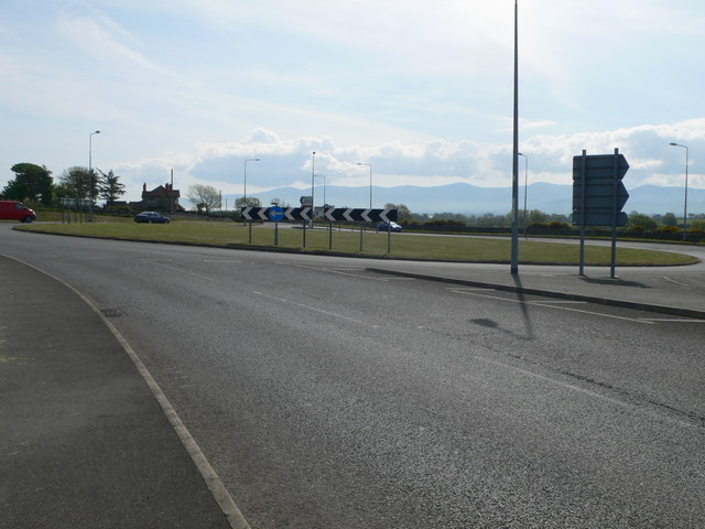 Roundabout on the A5 east of Gaerwen