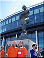TQ1985 : The Bobby Moore statue ... the place to meet at Wembley Stadium by Terry Robinson