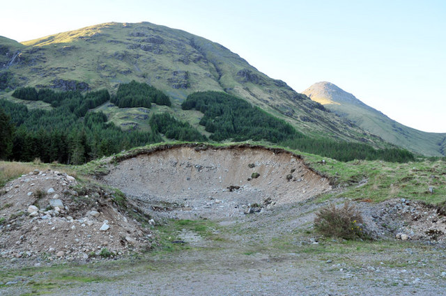 Small gravel quarry by the Glen Etive road
