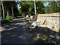 Rebuilt stone wall at Great Tew